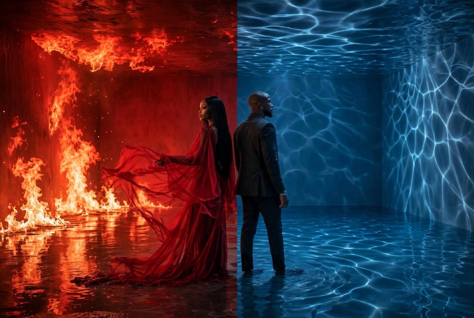 Water and fire music video